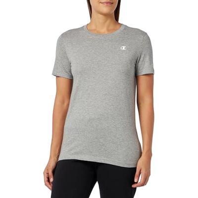 117044 Champion Legacy Podstawy W-Light Cotton Jersey S-s Regular Crewneck Koszulka damska, Jasny melanż szary, XS 117044 Champion Legacy Podstawy W-Light Cotton Jersey S-s Regular Crewneck Koszulka damska, Jasny melanż szary, XS