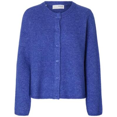 16098138-4784615 SELECTED FEMME Slflulu New Ls Knit Cardigan Noos, niebieski (Dazzling Blue), XXL 16098138-4784615 SELECTED FEMME Slflulu New Ls Knit Cardigan Noos, niebieski (Dazzling Blue), XXL