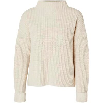 16075489 SELECTED FEMME Damski sweter Slfselma Ls Knit B Noos, brzoza, L 16075489 SELECTED FEMME Damski sweter Slfselma Ls Knit B Noos, brzoza, L