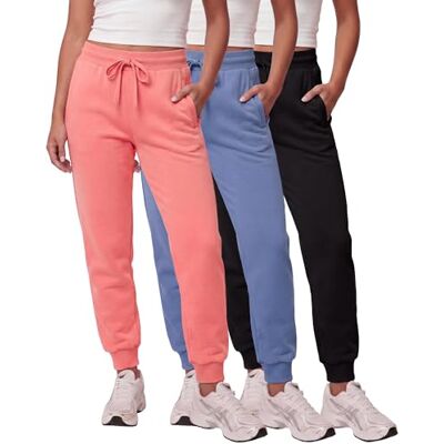 196979008502 Real Essentials 3 sztuki: Damskie polarowe spodnie dresowe Relaxed Fit Casual Athleisure (dostępne w dużych rozmiarach), Zestaw 11, XL 196979008502 Real Essentials 3 sztuki: Damskie polarowe spodnie dresowe Relaxed Fit Casual Athleisure (dostępne w dużych rozmiarach), Zestaw 11, XL