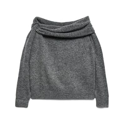 10336698-4870410 VERO MODA Vmlovely Ls Offshoulder sweter, Medium Grey Melange, L 10336698-4870410 VERO MODA Vmlovely Ls Offshoulder sweter, Medium Grey Melange, L