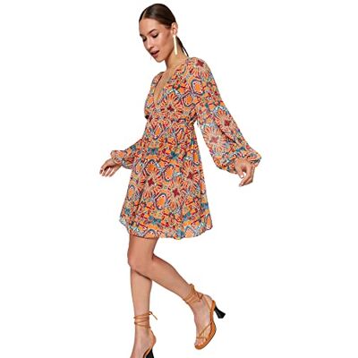 TWOSS23EL00519 Trendyol Damska sukienka mini Shift Regular Fit, pomarańczowy, 36 TWOSS23EL00519 Trendyol Damska sukienka mini Shift Regular Fit, pomarańczowy, 36