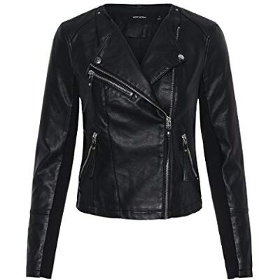 10211420 Vero Moda Vmria Fav krótka kurtka ze sztucznej skóry Noos, Czarny (czarny czarny), S 10211420 Vero Moda Vmria Fav krótka kurtka ze sztucznej skóry Noos, Czarny (czarny czarny), S