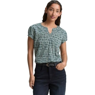 1046458 TOM TAILOR T-shirt damski, 38116 Abstract Tel Green Grid Design, XS 1046458 TOM TAILOR T-shirt damski, 38116 Abstract Tel Green Grid Design, XS