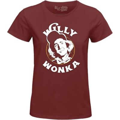WOWONKATS001 bawełniany podział t-shirt damski, Burgundy, XXL WOWONKATS001 bawełniany podział t-shirt damski, Burgundy, XXL