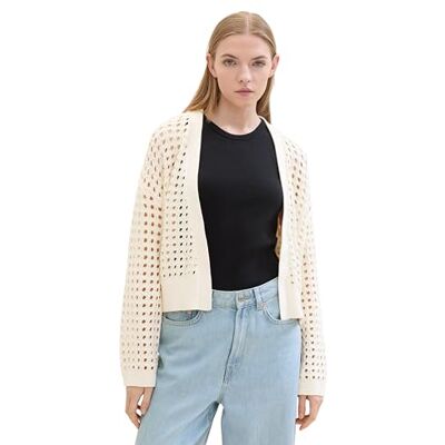 1040756 TOM TAILOR Denim Damski kardigan z dzianiny, 10348 Gardenia White, XS 1040756 TOM TAILOR Denim Damski kardigan z dzianiny, 10348 Gardenia White, XS