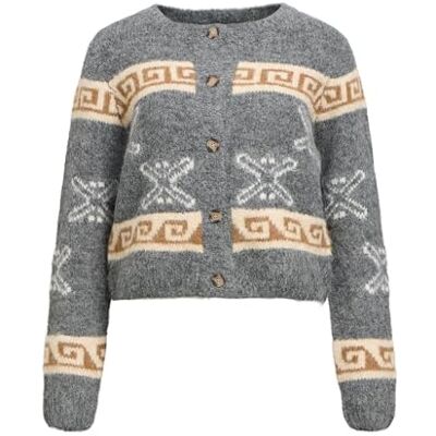 23047714-4867080 Objgalia L/S Re Knit Cardigan Noos, Medium Grey Melange, XL 23047714-4867080 Objgalia L/S Re Knit Cardigan Noos, Medium Grey Melange, XL