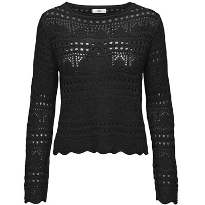 15287384-4453000 JACQUELINE de YONG Damski sweter Jdysun Lay L/S Boatneck. KNT Noos sweter z dzianiny, czarny, L 15287384-4453000 JACQUELINE de YONG Damski sweter Jdysun Lay L/S Boatneck. KNT Noos sweter z dzianiny, czarny, L