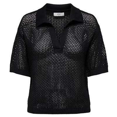 15332493-4744120 Jdy tikka S/S Collar sweter KNT, czarny, M 15332493-4744120 Jdy tikka S/S Collar sweter KNT, czarny, M