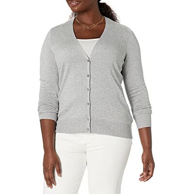 WAE35007FL18-Lgh-2XL Amazon Essentials Kvinnors Lekki kardigan z dekoltem w serek (dostępny w wersji Plus Size), Jasnoszary wrzos, XXL WAE35007FL18-Lgh-2XL Amazon Essentials Kvinnors Lekki kardigan z dekoltem w serek (dostępny w wersji Plus Size), Jasnoszary wrzos, XXL