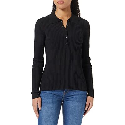 108NM3001 Sisley Damska koszulka polo L/S Sweater, Black 700, XS 108NM3001 Sisley Damska koszulka polo L/S Sweater, Black 700, XS