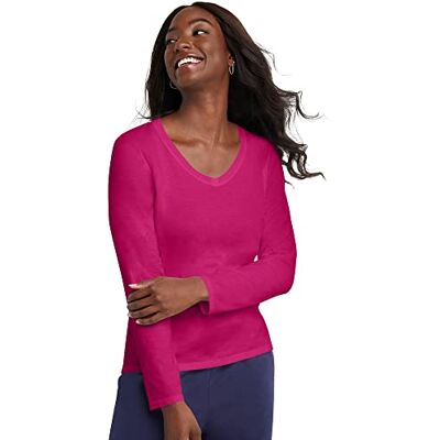 O9142 Hanes Koszula damska, Sizzling Pink, M O9142 Hanes Koszula damska, Sizzling Pink, M