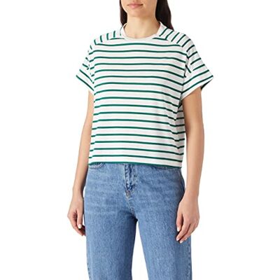 2YAK13538EK Koton Crew Neck Krótki rękaw w paski Basic Koszulka damska, Grün Gestreift (12k), XXL 2YAK13538EK Koton Crew Neck Krótki rękaw w paski Basic Koszulka damska, Grün Gestreift (12k), XXL