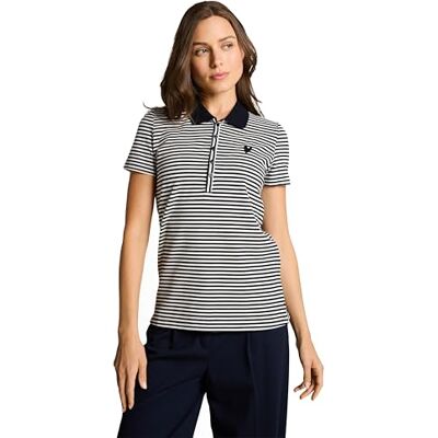 1051620 TOM TAILOR Damska koszulka polo , 40425-granatowy biały regularny pasek, L 1051620 TOM TAILOR Damska koszulka polo , 40425-granatowy biały regularny pasek, L