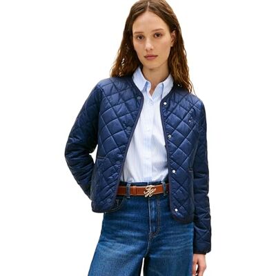 WW0WW47290C1GL Tommy Hilfiger Damska kurtka pikowana Lw Padded Reg Ww0Ww47290, NIEBIESKI, L WW0WW47290C1GL Tommy Hilfiger Damska kurtka pikowana Lw Padded Reg Ww0Ww47290, NIEBIESKI, L