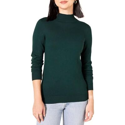 AE1896368-GrnFg-X-Small Amazon Essentials Damski lekki sweter typu Mockneck (dostępny w dużych rozmiarach), leśny zielony, XS AE1896368-GrnFg-X-Small Amazon Essentials Damski lekki sweter typu Mockneck (dostępny w dużych rozmiarach), leśny zielony, XS