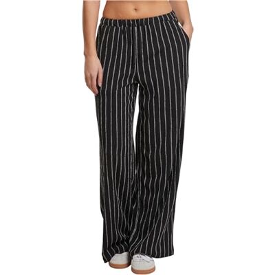 TB7472-00851 Urban Classics Damskie spodnie damskie Structured Striped Striped Fit Pants, szerokie spodnie damskie z elastycznym ściągaczem i ściągaczem, rozmiary XS 5XL, czarny/offwhite, S TB7472-00851 Urban Classics Damskie spodnie damskie Structured Striped Striped Fit Pants, szerokie spodnie damskie z elastycznym ściągaczem i ściągaczem, rozmiary XS 5XL, czarny/offwhite, S