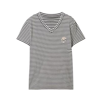 1041570 TOM TAILOR T-shirt damski, 35348 Black Offwhite Stripe, M 1041570 TOM TAILOR T-shirt damski, 35348 Black Offwhite Stripe, M