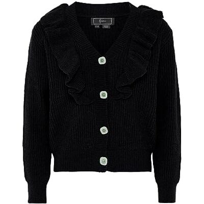 110201-000005 caspio Damski rozdwajany drewniany brzeg uszu dekolt w serek modny kardigan akryl czarny odzież damska rozmiar XL/XXL, czarny, XL 110201-000005 caspio Damski rozdwajany drewniany brzeg uszu dekolt w serek modny kardigan akryl czarny odzież damska rozmiar XL/XXL, czarny, XL