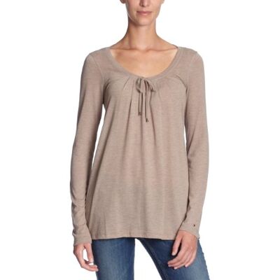 1M87601952 / KENT SCOOP NK LS Tommy Hilfiger Damska koszulka/koszulka z długim rękawem , beżowy (Modern Taupe), 44 1M87601952 / KENT SCOOP NK LS Tommy Hilfiger Damska koszulka/koszulka z długim rękawem , beżowy (Modern Taupe), 44