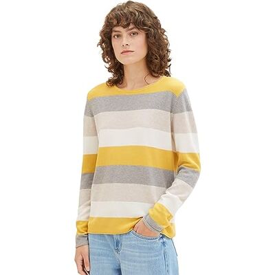 1038920 TOM TAILOR Sweter damski, 24659 Camel Ottoman Stripe, XL 1038920 TOM TAILOR Sweter damski, 24659 Camel Ottoman Stripe, XL