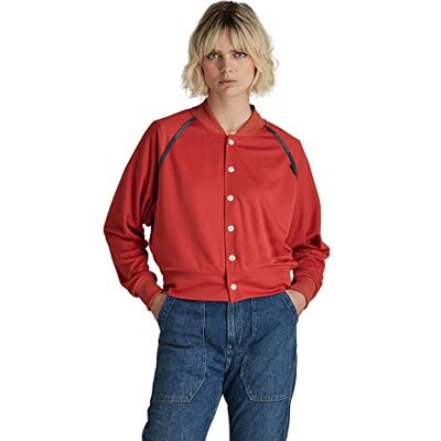 D21592-D137-D116 G-STAR RAW Damski sweter bomberka wysokotonowy Ls Wmn, Czerwony (Paprika D137-d116), S D21592-D137-D116 G-STAR RAW Damski sweter bomberka wysokotonowy Ls Wmn, Czerwony (Paprika D137-d116), S