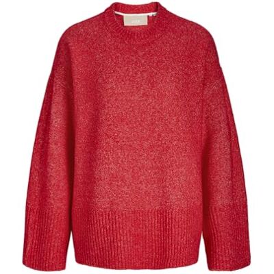 12236273 Jack & Jones JXOLLIE Diverse Crew Neck Knit SN, Racing Red/Stripes:/Vanilla Ice, S 12236273 Jack & Jones JXOLLIE Diverse Crew Neck Knit SN, Racing Red/Stripes:/Vanilla Ice, S