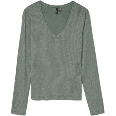 10334582-4895316 VERO MODA Vmlava Glitter Ls V-Neck Top Stripe Ga, Laurel Wreath, M 10334582-4895316 VERO MODA Vmlava Glitter Ls V-Neck Top Stripe Ga, Laurel Wreath, M