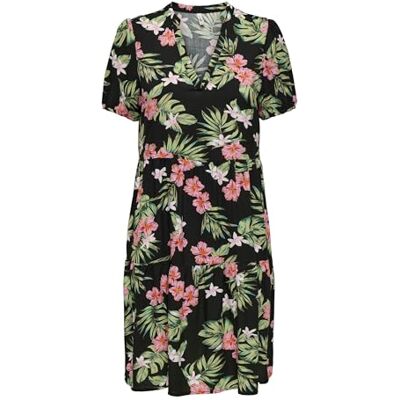 15222215 ONLY Onlnova Life Vis S/S Thea Dress AOP letnia sukienka, czarny, S 15222215 ONLY Onlnova Life Vis S/S Thea Dress AOP letnia sukienka, czarny, S
