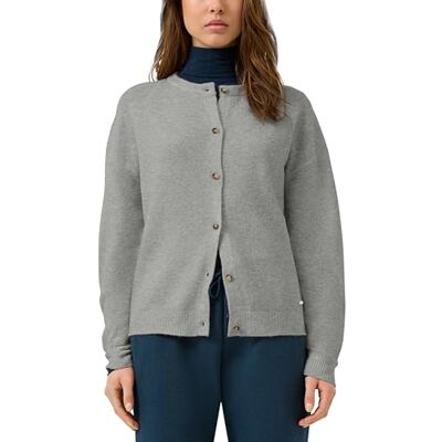 2175296 QS Damski kardigan o wyglądzie melanżu, szary, L 2175296 QS Damski kardigan o wyglądzie melanżu, szary, L