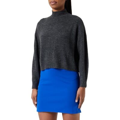 15306939 ONLY Onlsilly Highneck Bf KNT sweter damski, ciemnoszary melanż, S 15306939 ONLY Onlsilly Highneck Bf KNT sweter damski, ciemnoszary melanż, S