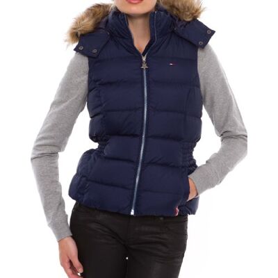 Melindabodywarmer/1657630571 Tommy Jeans Damska kamizelka bez rękawów, Niebieski (409 Peacoat-pt), 38 Melindabodywarmer/1657630571 Tommy Jeans Damska kamizelka bez rękawów, Niebieski (409 Peacoat-pt), 38