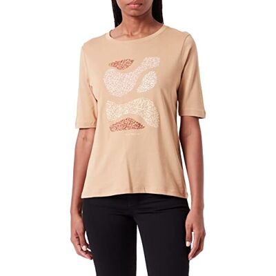 1032735 TOM TAILOR Damski T-shirt z nadrukiem , 27841 Soft Light Camel, XXS 1032735 TOM TAILOR Damski T-shirt z nadrukiem , 27841 Soft Light Camel, XXS