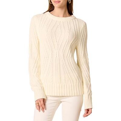 AEW30063F21-Iwht-Medium Amazon Essentials Damski sweter ze 100% bawełny, okrągły dekolt, kość słoniowa, M AEW30063F21-Iwht-Medium Amazon Essentials Damski sweter ze 100% bawełny, okrągły dekolt, kość słoniowa, M