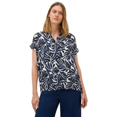 B345908 CECIL Wzorzysta bluzka, Urban Dark Blue, S B345908 CECIL Wzorzysta bluzka, Urban Dark Blue, S