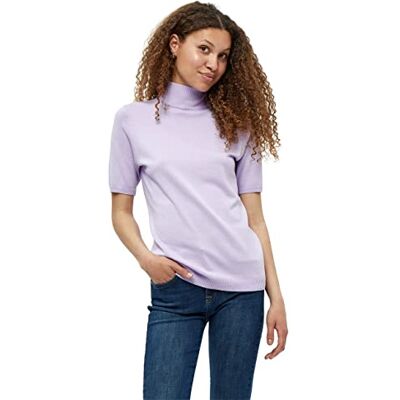 MI1746 Minus Lima T-shirt damski z golfem czarny t-shirt damski koszulka damska z wysokim dekoltem i półrękawami Basic Shirt damska elegancka klasyczny sweter damski z dzianiny, 824 Pastel Lilac, M MI1746 Minus Lima T-shirt damski z golfem czarny t-shirt damski koszulka damska z wysokim dekoltem i półrękawami Basic Shirt damska elegancka klasyczny sweter damski z dzianiny, 824 Pastel Lilac, M