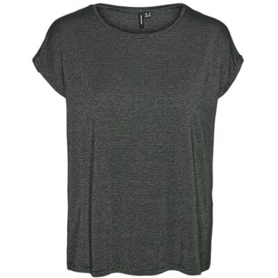 10250488 VERO MODA VMLAVA Glitter SS Top Stripe GA NOOS, Scarab/Stripes: złoty lureks, XS 10250488 VERO MODA VMLAVA Glitter SS Top Stripe GA NOOS, Scarab/Stripes: złoty lureks, XS