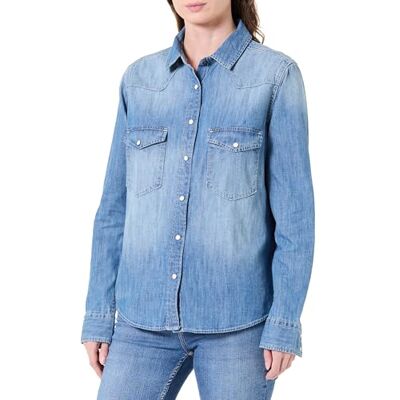 PL3051305ZY7000M Pepe Jeans Damska koszula dżinsowa W, niebieska (Denim-ZY7), M, Niebieski (denim-ZY7), M PL3051305ZY7000M Pepe Jeans Damska koszula dżinsowa W, niebieska (Denim-ZY7), M, Niebieski (denim-ZY7), M
