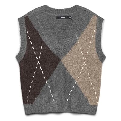 10339084-4967427 Vmbliss Sl V-Neck Handstitch Vest Ga, Medium Grey Melange, L 10339084-4967427 Vmbliss Sl V-Neck Handstitch Vest Ga, Medium Grey Melange, L