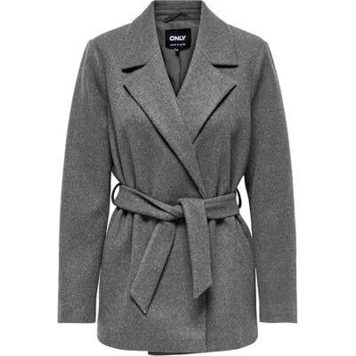 15344621-4713687 Onlalvilda Life Short Wrap Coat Otw, Medium Grey Melange, XL 15344621-4713687 Onlalvilda Life Short Wrap Coat Otw, Medium Grey Melange, XL