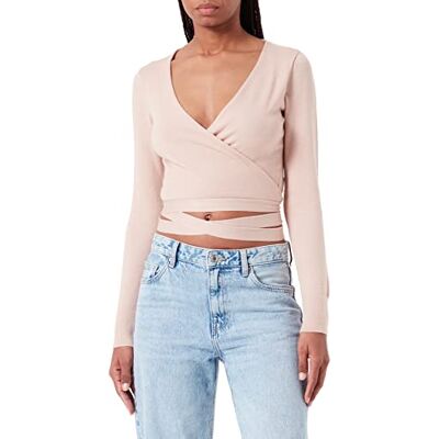 1710042 Mavi Sweter damski z dekoltem w serek, rose dust, L 1710042 Mavi Sweter damski z dekoltem w serek, rose dust, L