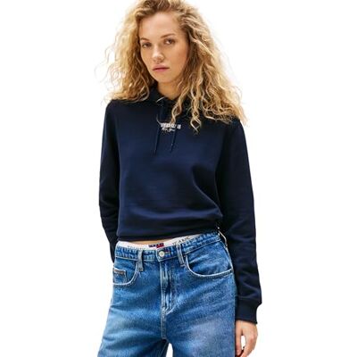 DW0DW20943C1GXXS Tommy Jeans Damska bluza z kapturem, Niebieski (Dark Night Navy), XXS DW0DW20943C1GXXS Tommy Jeans Damska bluza z kapturem, Niebieski (Dark Night Navy), XXS