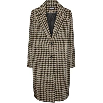 17150866 PIECES Pcandrea Check Jacket Mm płaszcz damski, Czarny/wzór: Silver Mink Houndstooth, S 17150866 PIECES Pcandrea Check Jacket Mm płaszcz damski, Czarny/wzór: Silver Mink Houndstooth, S