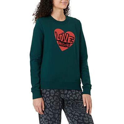 W 6 302 24 E 2374 Love Moschino Kobiety Slim Fit L z nadrukiem z sercem marki. Bluza, Zielony, 44 W 6 302 24 E 2374 Love Moschino Kobiety Slim Fit L z nadrukiem z sercem marki. Bluza, Zielony, 44