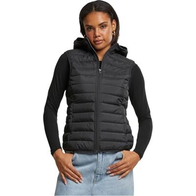 TB7156 Urban Classics Damska kamizelka Ultra Light Puffer Vest, lekka kamizelka z kapturem, regularny krój, rozmiary XS-5XL, czarny, XS TB7156 Urban Classics Damska kamizelka Ultra Light Puffer Vest, lekka kamizelka z kapturem, regularny krój, rozmiary XS-5XL, czarny, XS