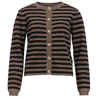 23044627 Object OBJESTER SLI L/S Knit Cardigan NOOS, Morel/Stripes:black, M 23044627 Object OBJESTER SLI L/S Knit Cardigan NOOS, Morel/Stripes:black, M