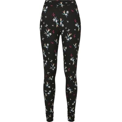 TB4771 Urban Classics Damskie legginsy Soft AOP, Czarny kwiat, M TB4771 Urban Classics Damskie legginsy Soft AOP, Czarny kwiat, M