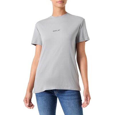 W3366 .000.23612P Replay T-shirt damski, 605 City Grey, L W3366 .000.23612P Replay T-shirt damski, 605 City Grey, L