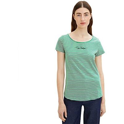 1036192 TOM TAILOR Damski T-shirt , 32066 Small Green Offwhite Stripe, L 1036192 TOM TAILOR Damski T-shirt , 32066 Small Green Offwhite Stripe, L
