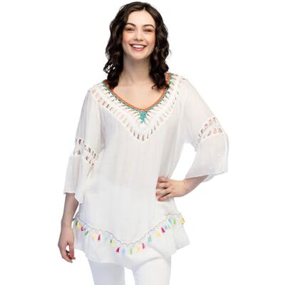 Boland – tunika w stylu boho, bluzka damska, top na karnawał, lato lub na co dzień, koszula w stylu Ibiza Boland – tunika w stylu boho, bluzka damska, top na karnawał, lato lub na co dzień, koszula w stylu Ibiza